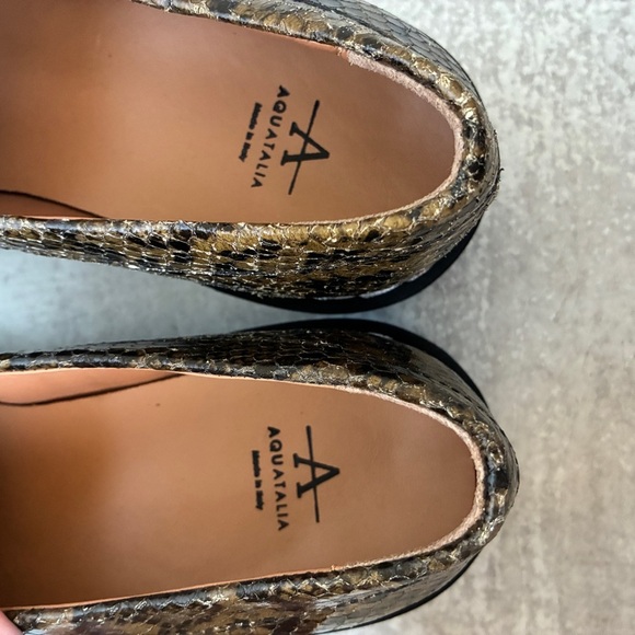 Aquatalia Women’s Loafer Hayley Snake Embossed Green Size 9 NWOT - Picture 6 of 9